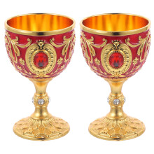 2Stk. Vintage Legierung Schnapsbecher Geprägter Wein- Und Schnapsglas