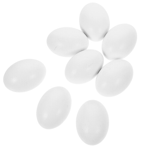 16 Pcs Artificial Wood Eggs Craft DIY Fake Egg Decorations 2