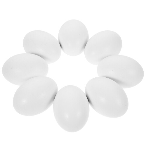 16 Pcs Artificial Wood Eggs Craft DIY Fake Egg Decorations