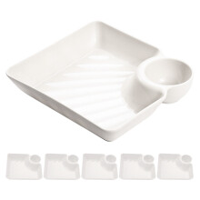 6Pcs Dumpling Plate With Dipping Saucer For Kitchen
