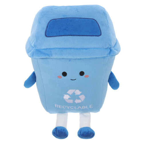 2Pcs Cute Cartoon Trash Can Plush Pillow For Bedside Sofa Decor 1