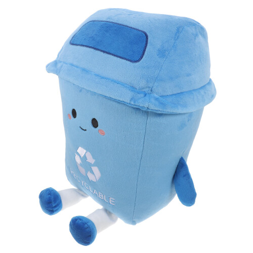 2Pcs Cute Cartoon Trash Can Plush Pillow For Bedside Sofa Decor 2