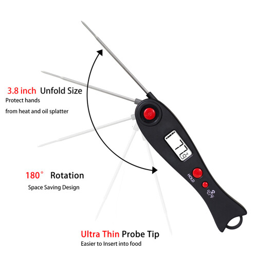 Instant Read Digital Folding Thermometer LCD For Meat Cooking 2
