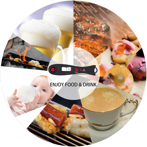 Instant Read Digital Folding Thermometer LCD For Meat Cooking