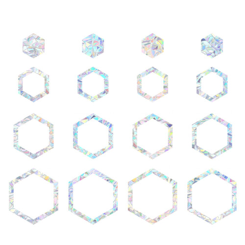 One Set Of Hexagon Window Decals Decorative Static Clings