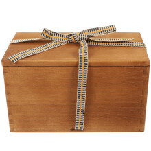 2Pcs Wooden Teacup Craft Box Handmade Vase Keepsake Storage Organizer
