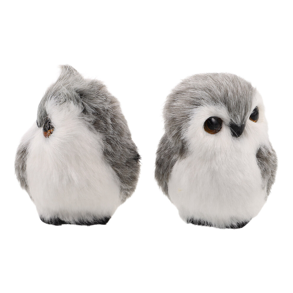 Photos - Other Toys 2Pcs Gray Stuffed Owl Plush Toys For Holiday Wedding Party Decor