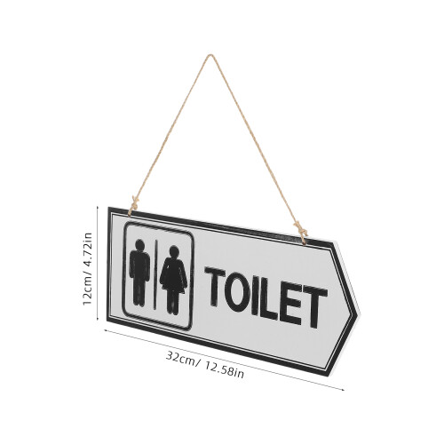 Doppelseitiges Holz Schild Mit Für Bad, Büro, Heim 1