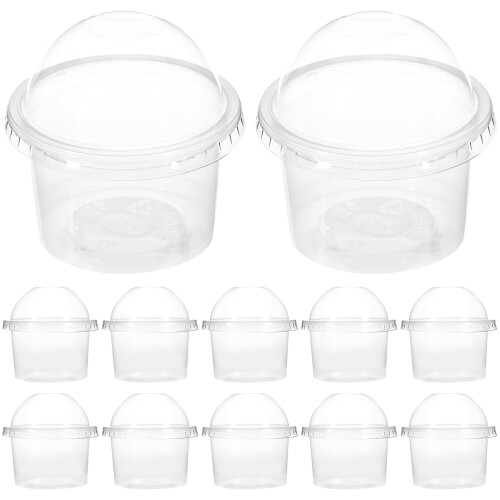 100Stk Dessertbecher Mit Deckeln Kunststoff Für Pudding Suppe 2