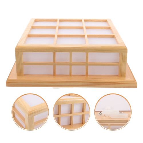 1 japanische Holz-LED-Deckenleuchte, 2