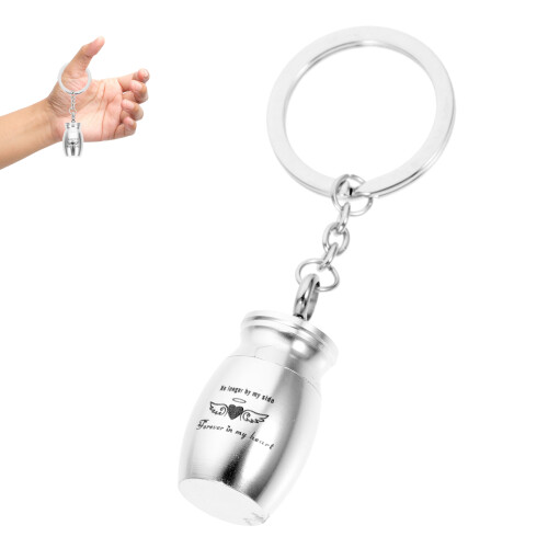 2Pcs Urn Key Chain Pendant Mini Container Hanging Ornament Pet Urn 2