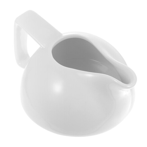 1Pc Ceramic Sauce Pot Western Style Seasoning Container White