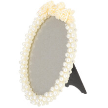 Delicate Oval Resin Frame With Pearl And Diamond Inlay Gift