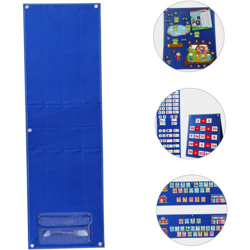 Multifunctional Felt Board Visual Schedule Calendar Chart Foldable Wall-Mount Desktop Hanging Board For Daily Routine 2