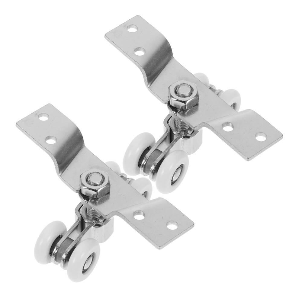 2Pcs Silent Sliding Door Pulley Wheel Kit Stainless Steel And Nylon Rollers Replacement Indooroutdoor Barn Doors 9354506060404