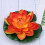 artificial floating water lily lotus pond decor 18cm orange 9