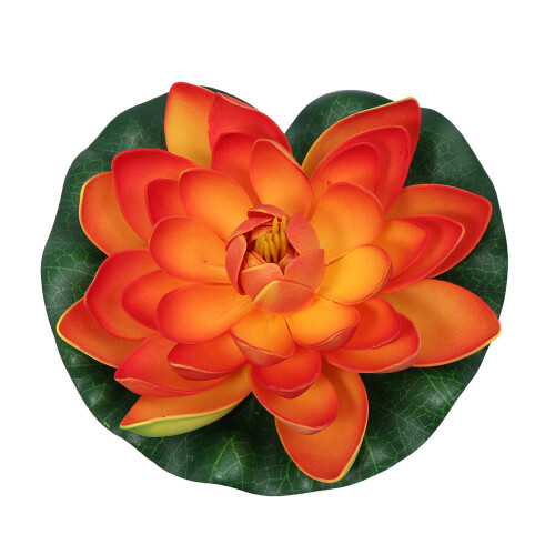 artificial floating water lily lotus pond decor 18cm orange 2