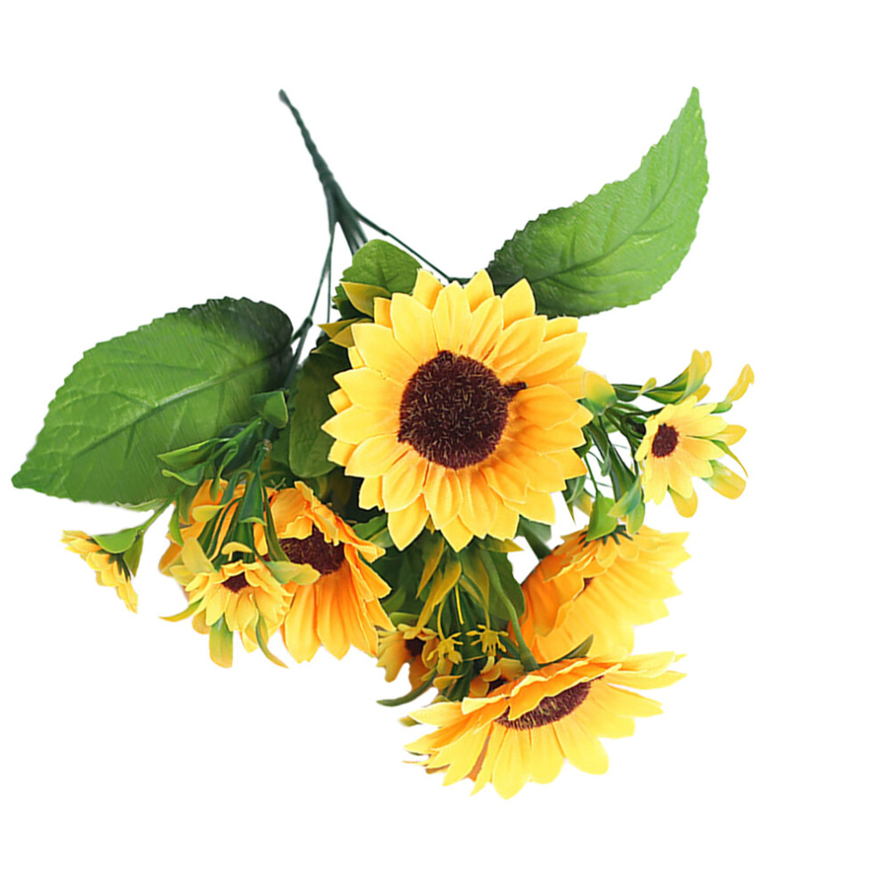 3 Pcs Simulation Sunflower Bouquet For Home Decor Yellow-image-OPC-PKVKYG5-NEW