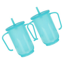 Back To School Water Bottle Sippy Cups Sky-Blue Plastic 2set