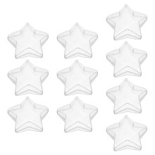 10Pcs Clear Plastic Star Ornaments Fillable DIY Christmas Baubles