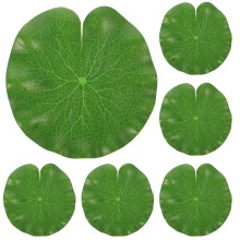 12 Pcs Pu Simulation Lotus Leaves For Fish Tank Pond Decor 10cm Green