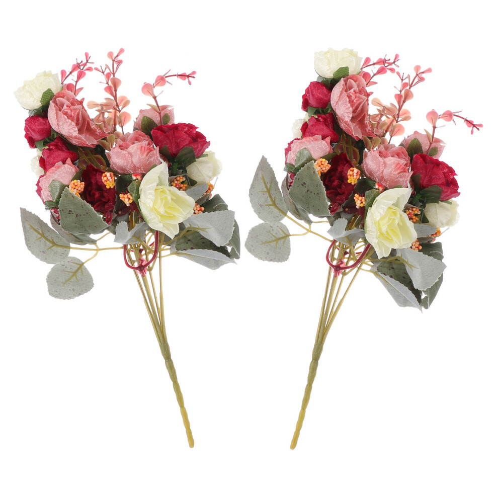 12 Pcs Simulated Rose Bouquet For Home Diy Wedding Decor-image-OPC-PKVM279-NEW