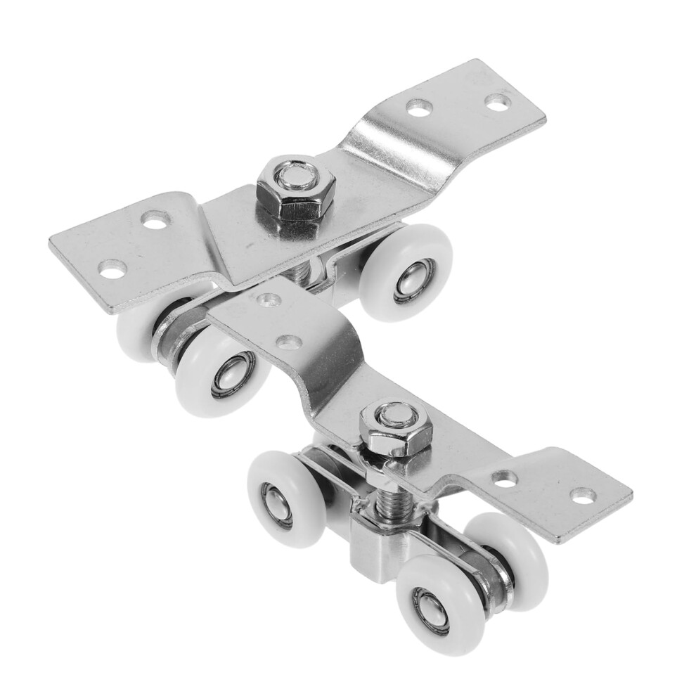 Sliding Door Rollers 2-Pc Set For Wooden Doors Silent Nylon Pulleys Stainless Steel Track Wheels 9354506060619