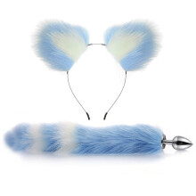 Anal Butt Plug Stainless Steel Anal Stopper 7 Inch Smooth Faux Fox Tail With Ears Headband Cosplay Color 7