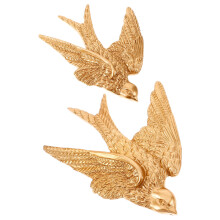 Wall Decoration Resin Swallow Golden 2pcs 16.5x15x0.6in