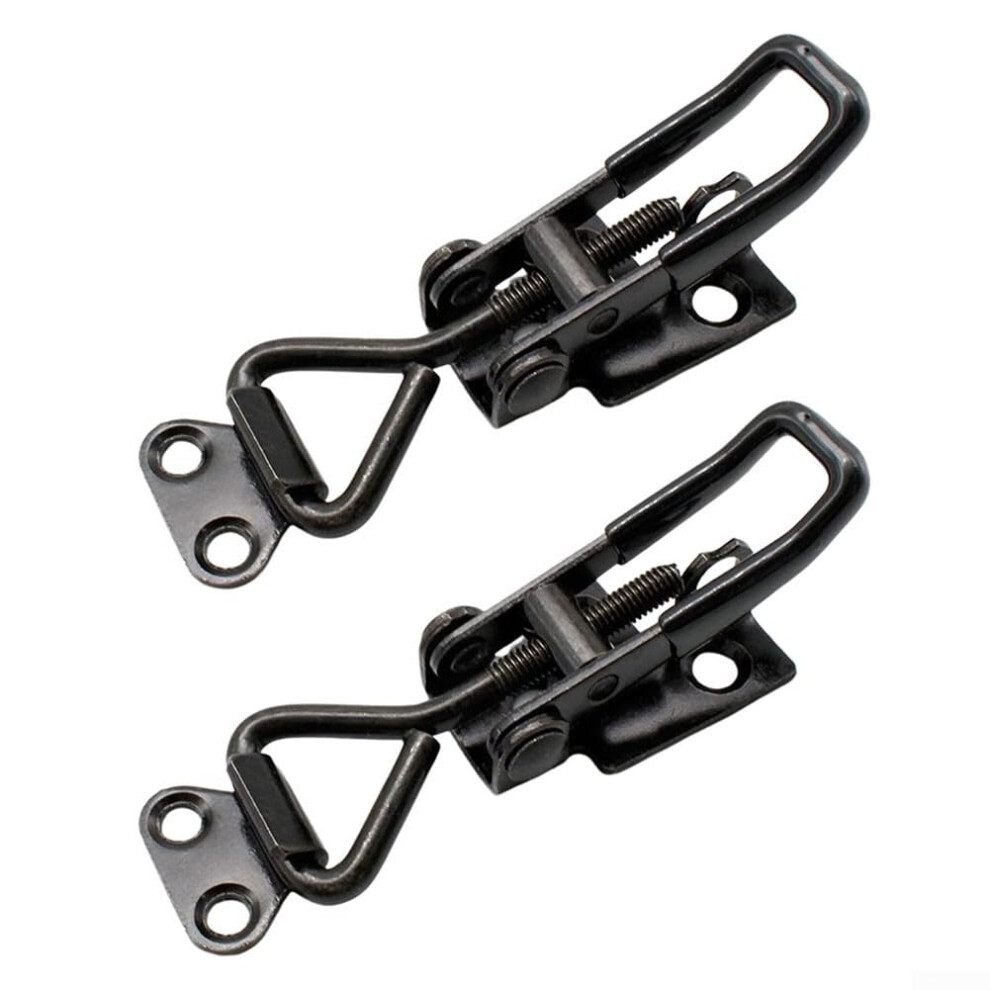Gh-4002 Adjustable Toggle Clamp Heavy Duty Steel Hasp Catch Latch Cabinet Door Hardware 396 Lbs Holding Capacity 9016109202123