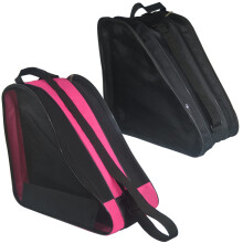 Ice Skate Bag Large Capacity Carry Bag For Quad Inline And Most Roller Skates Black And Pink