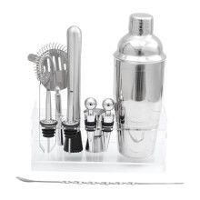 12 Cocktailshaker Set Mit Mischlöffel Eiszange Acrylbasis