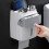 Wall Mounted Roll Paper Holder Waterproof Light Grey 8