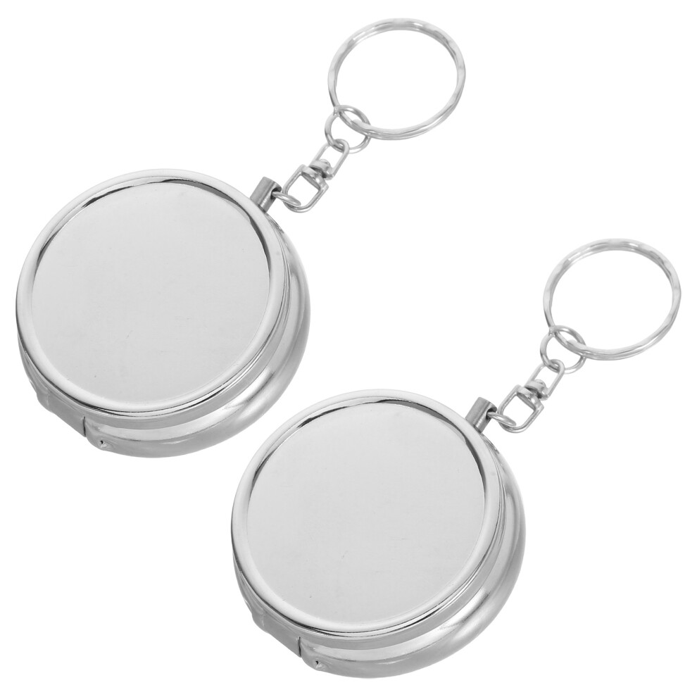 Villcase 2Pcs Portable Pill Organizer Keychain Compact Medicine Container