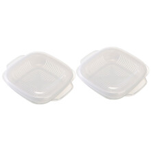 2Pcs Portable Rice Storage Box Microwave Safe Lunch Container