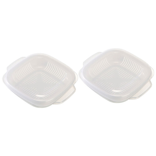 2Pcs Portable Rice Storage Box Microwave Safe Lunch Container
