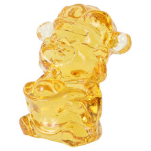 1Pc Yellow Glass Fortune Ornament Home Decoration Craft for Luck