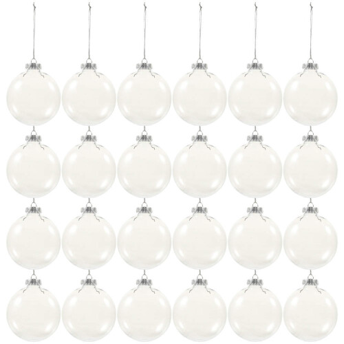 180 Pcs Clear Flat Christmas Ball Ornaments Tree Baubles