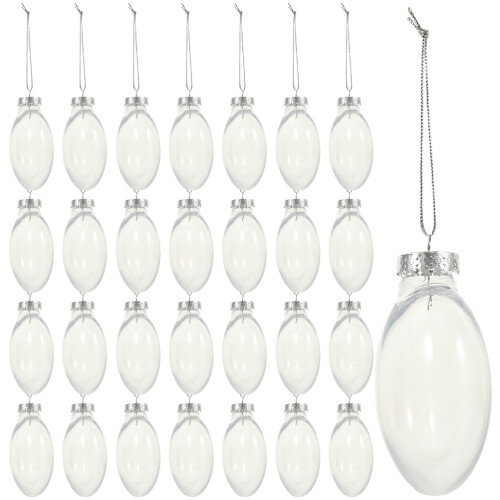 180 Pcs Clear Flat Christmas Ball Ornaments Tree Baubles 1