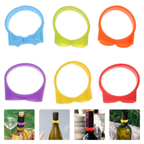 6Pcs Silicone Charms Glass Markers Shaped Labels 2