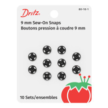 Dritz 80-10-1 Druckknpfe zum Aufnhen, Gre 1/0, Schwarz (10 Stck)