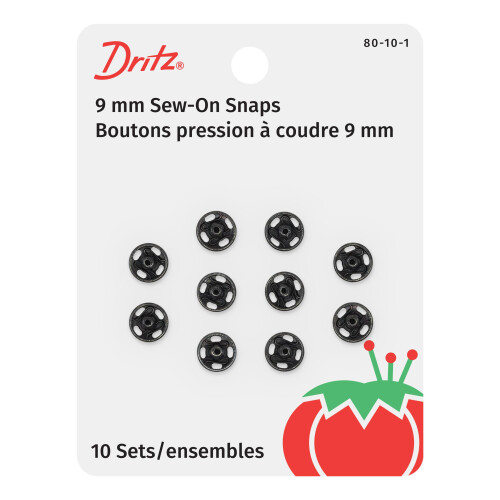 Dritz 80-10-1 SEW-ON SNAPS St?rrelse 10 Sort (10-t?lling)