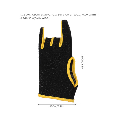 One Pair Yellow Silicone Anti Slip Bowling Gloves L XL 1