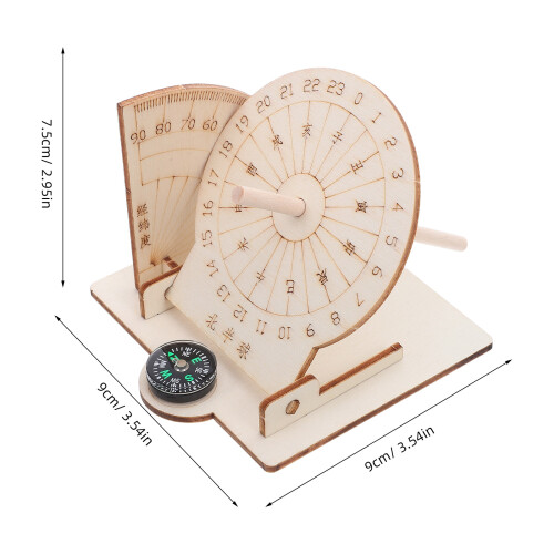 Wooden Sundial Model Ancient Timer Home Desk Clock Decor 1