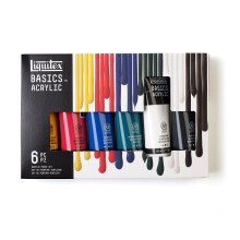 Conjunto de Tintas Acrílicas Liquitex BASICS, 6 x 118ml, Cores Sortidas, 3.9 Fl Oz (Pacote de 6)