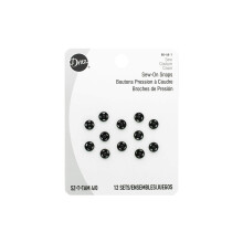 Dritz 80-40-1 Druckknpfe zum Aufnhen, Schwarz, Gre 4/0, 12 Stck