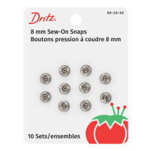 Dritz 80-20-65 Druckknpfe zum Aufnhen, vernickeltes Messing, Gre 2/0, 10 Stck