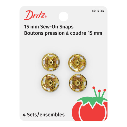 Dritz 80-4-35 SEW-ON SNAPS Messingst?rrelse 4 4-COUNT