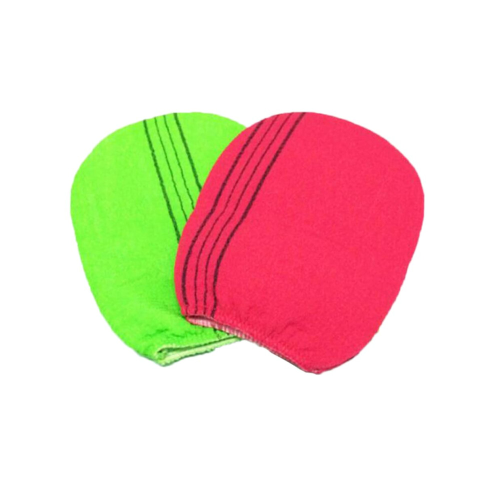 Shower Scrubber Mitts Two Pack Exfoliating Tanning Gloves Rayon For Men Women Assorted Colors Skin Exfoliator