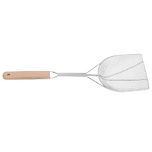 Oil Strainer: Stainless Steel Frying Filter Spoon With Wooden Handle